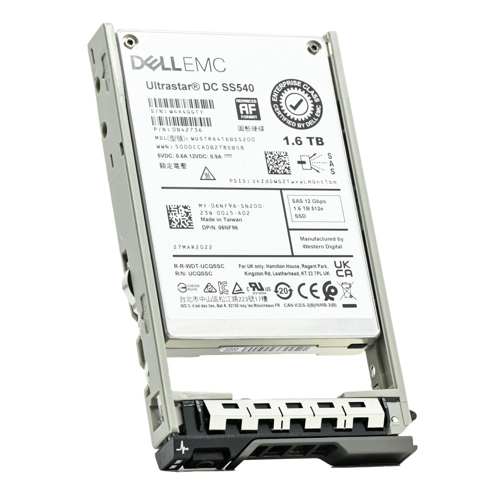 Dell G13 6NF96 WUSTR6416BSS200 1.6TB SAS 12Gb/s 3DWPD Mixed Use 2.5in Solid State Drive