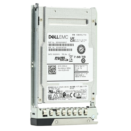Dell G14 VD0JX KCM6XRUL7T68 7.68TB PCIe Gen 4.0 x4 8GB/s U.2 NVMe 1DWPD Read Intensive 2.5in Solid State Drive