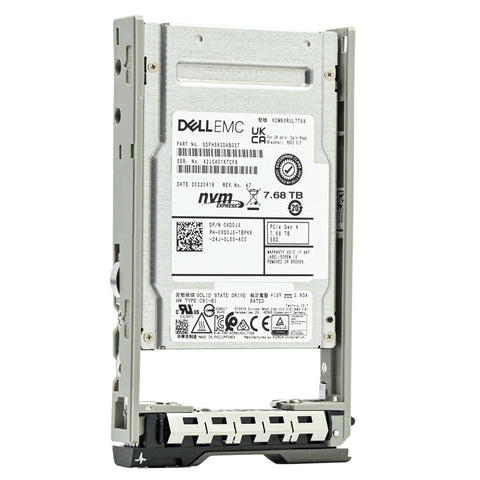 Dell G13 VD0JX KCM6XRUL7T68 7.68TB PCIe Gen 4.0 x4 8GB/s U.2 NVMe 1DWPD Read Intensive 2.5in Solid State Drive