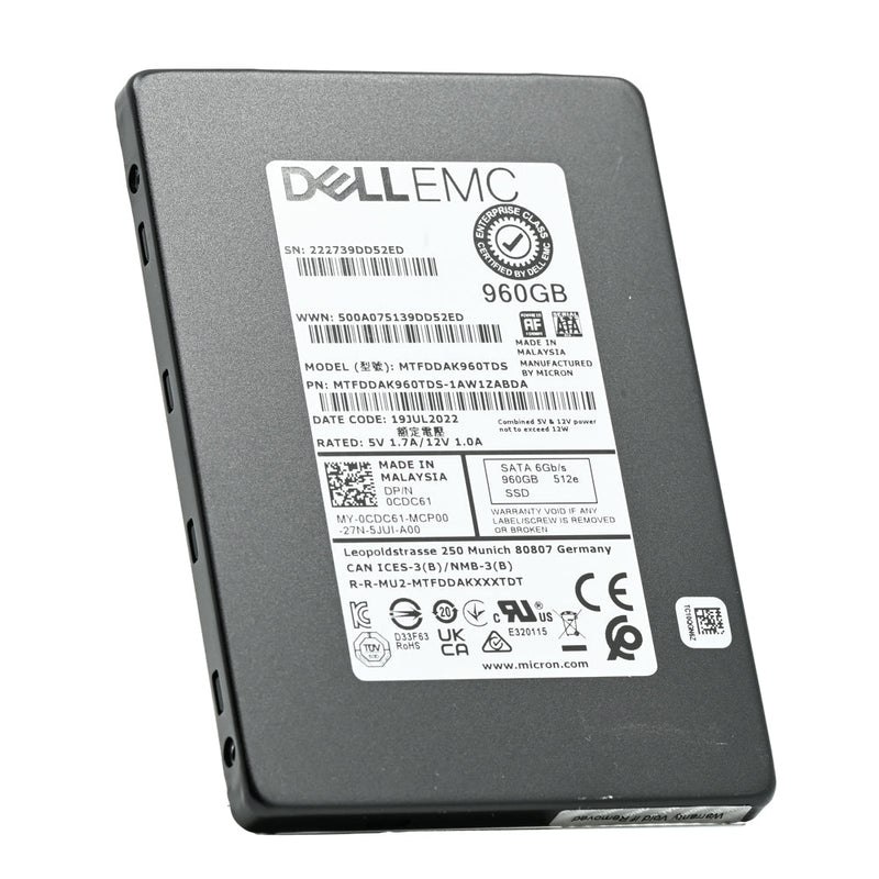 Dell 5300 PRO CDC61 MTFDDAK960TDS 960GB SATA 6Gb/s 1DWPD Read Intensive 2.5in Solid State Drive