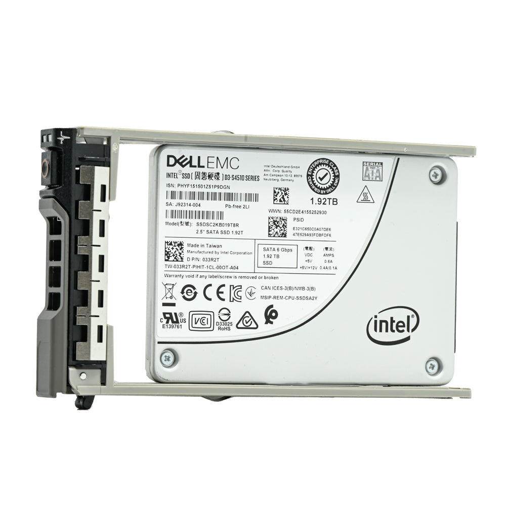 Dell G13 33R2T SSDSC2KB019T8R 1.92TB SATA 6Gb/s 1DWPD Read Intensive 2.5in Refurbished SSD