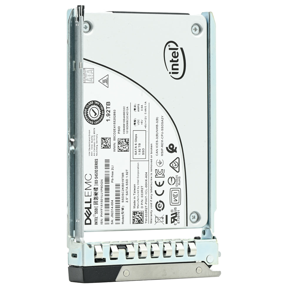 Dell G14 33R2T SSDSC2KB019T8R 1.92TB SATA 6Gb/s 1DWPD Read Intensive 2.5in Recertified Solid State Drive