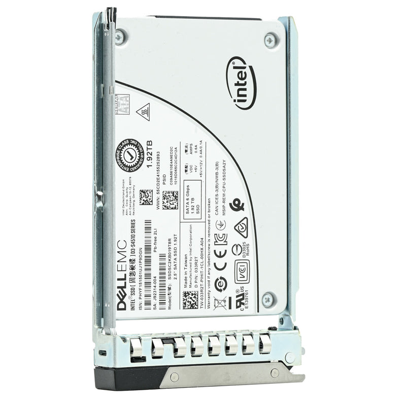 Dell G14 33R2T SSDSC2KB019T8R 1.92TB SATA 6Gb/s 1DWPD Read Intensive 2.5in Recertified Solid State Drive