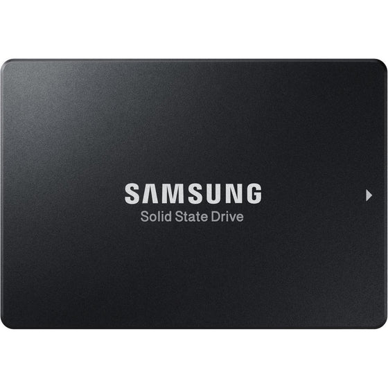 Black Samsung 2.5" SAS solid state drive, front view