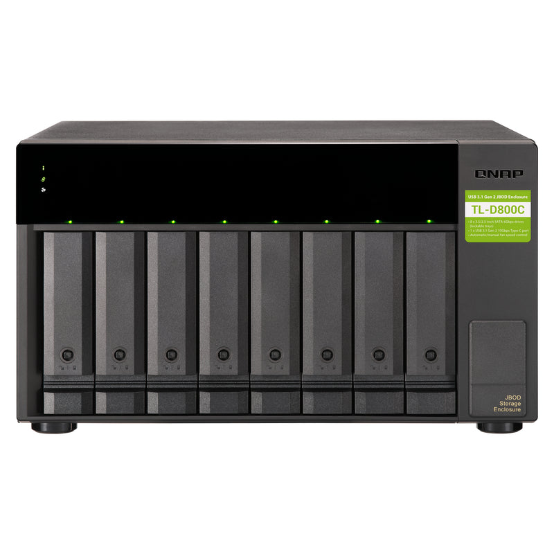 QNAP TL-D800C 8-Bay 3.5"/2.5" SATA JBOD Desktop Storage Enclosure | High-Capacity Data Center Storage Expansion JBOD (Refurbished)