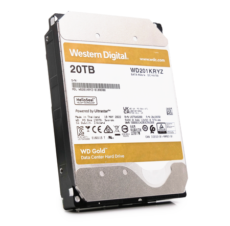 Western Digital Gold WD201KRYZ 20TB 7.2K RPM SATA 6Gb/s 512e CMR 3.5in Refurbished HDD