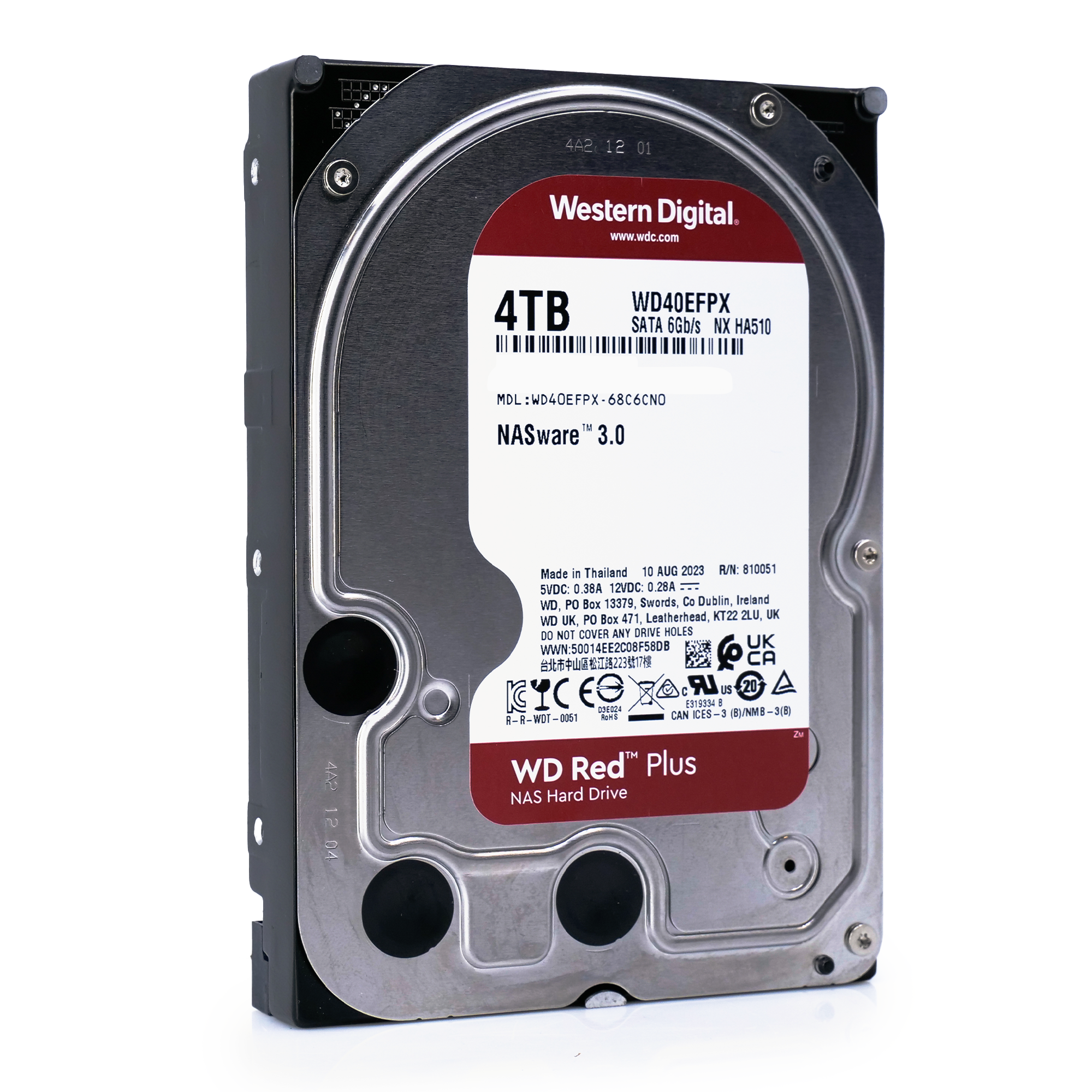 Western Digital Red NAS Drive WD40EFPX 4TB 5.4K RPM SATA 6Gb/s 3.5in Hard Drive