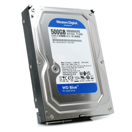 Western Digital Blue WD5000AZRZ 500GB 5.4K RPM SATA 6Gb/s 3.5in Hard Drive