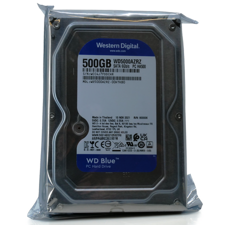 Western Digital Blue WD5000AZRZ 500GB 5.4K RPM SATA 6Gb/s 3.5in Hard Drive