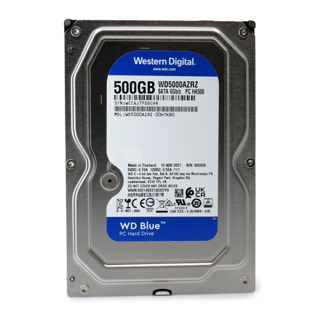Western Digital Blue WD5000AZRZ 500GB 5.4K RPM SATA 6Gb/s 3.5in Hard Drive