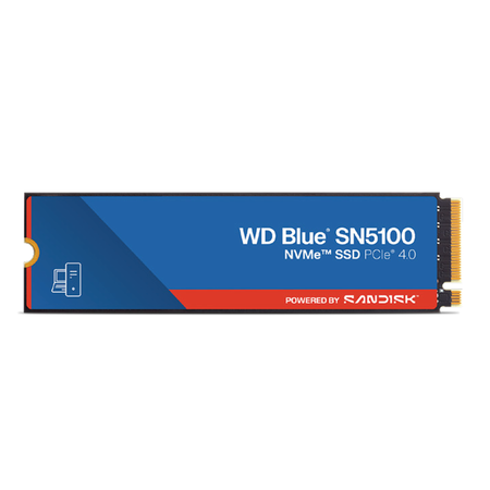 WD Blue SN5100 NVMe M.2 SSD on a white background.