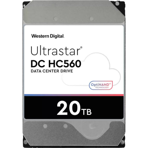 Western Digital Ultrastar HC560 WUH722020ALE604 0F38752 20TB 7.2K RPM SATA 6Gb/s 512e Power Disable 3.5in Refurbished HDD