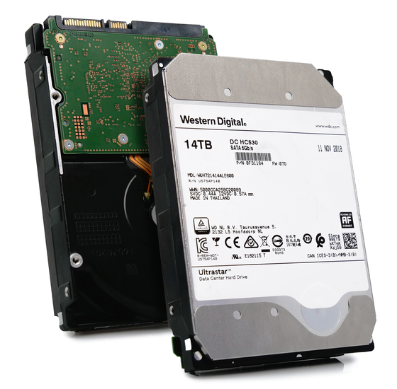 Western Digital Ultrastar DC HC530 WUH721414ALE600 0F31164 14TB 7.2K RPM SATA 6Gb/s 512e 3.5in Refurbished HDD