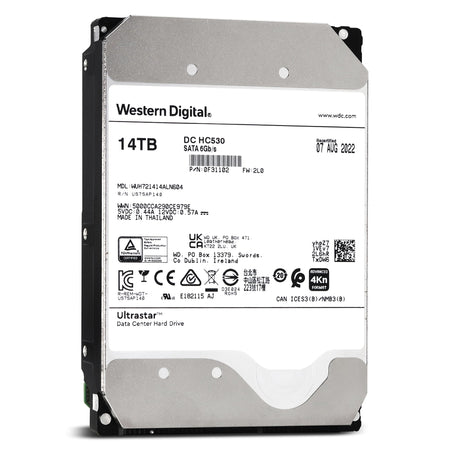 Western Digital Ultrastar DC HC530 WUH721414ALN604 0F31102 14TB 7.2K RPM SATA 6Gb/s 4Kn Power Disable 3.5in Recertified Hard Drive