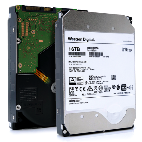 Western Digital Ultrastar HC550 WUH721816AL4204 0F38307 16TB 7.2K RPM SAS 12Gb/s 512e/4Kn 3.5in Hard Drive