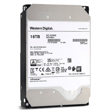 Western Digital Ultrastar DC HC550 WUH721816ALE6L4 0F38466 16TB 7.2K RPM SATA 6Gb/s 512e 3.5in Refurbished HDD