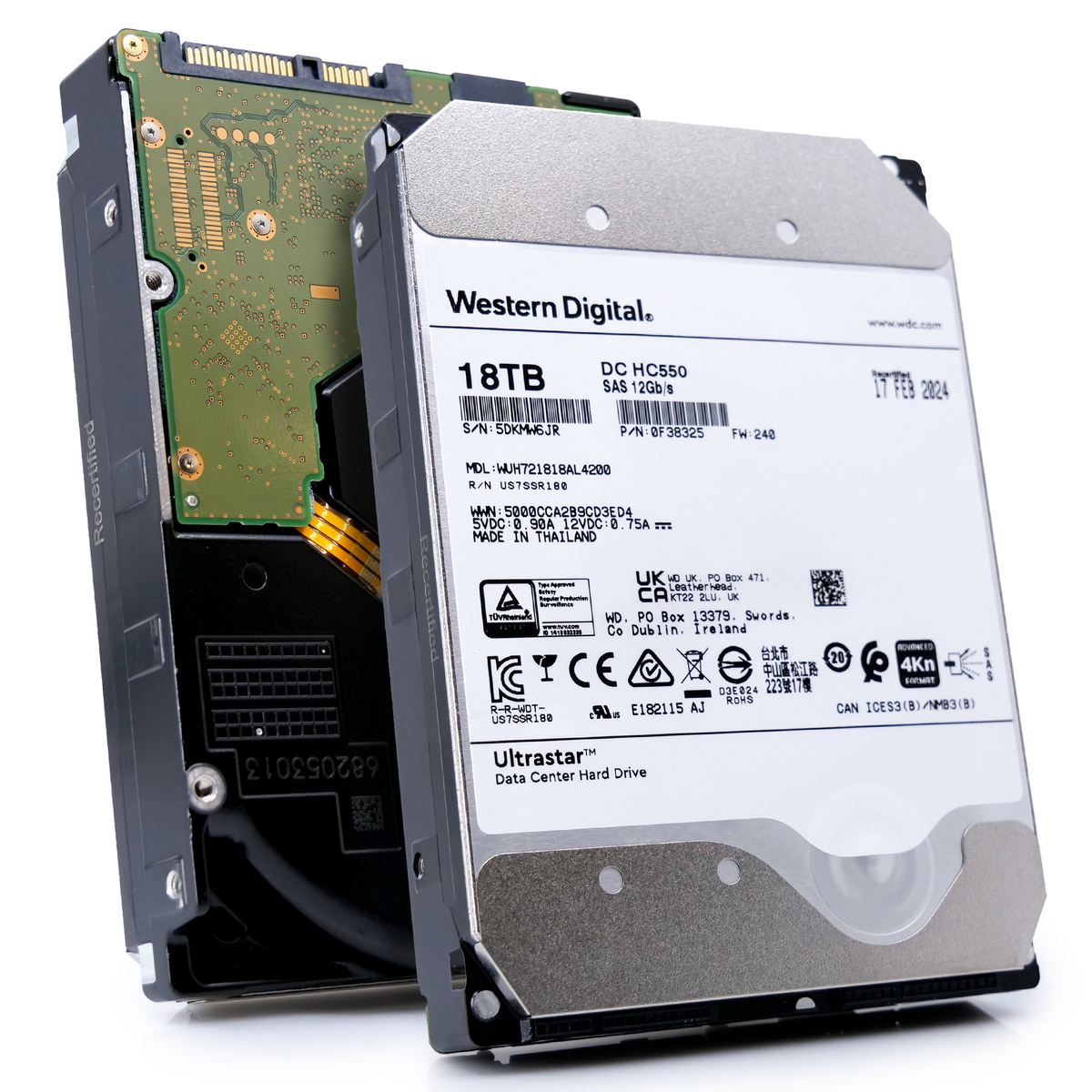 WDUltrastar 14TB HDD ほぼ新品 Western Digital Ultrastar HC550 WUH721818AL4200 18TB SAS 3.5