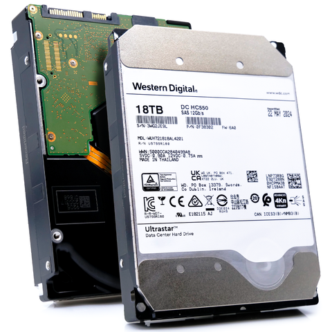 Western Digital Ultrastar HC550 WUH721818AL4201 0F38302 18TB 7.2K RPM SAS 12Gb/s 512e/4Kn 3.5in Recertified Hard Drive