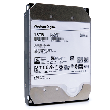 Western Digital Ultrastar HC550 WUH721818AL4201 0F38302 18TB 7.2K RPM SAS 12Gb/s 4Kn 3.5in Recertified Hard Drive