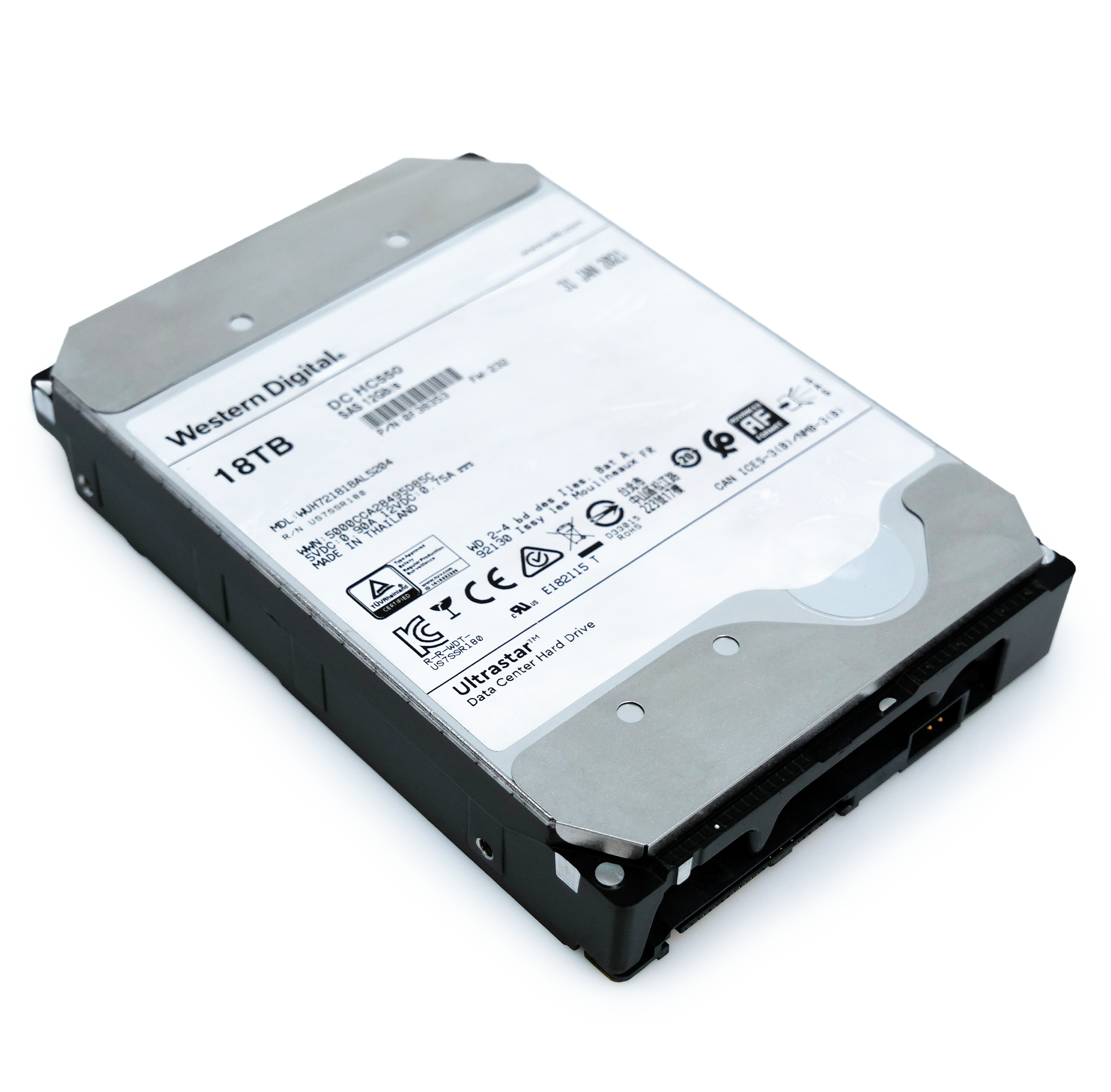 Western Digital Ultrastar DC HC550 WUH721818AL5204 0F38353 18TB 7.2K RPM SAS 12Gb/s 512e 3.5in Refurbished HDD