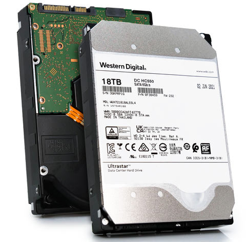 Western Digital Ultrastar DC HC550 WUH721818ALE6L4 0F38459 18TB 7.2K RPM SATA 6Gb/s 512e 512MB 3.5" SE HDD