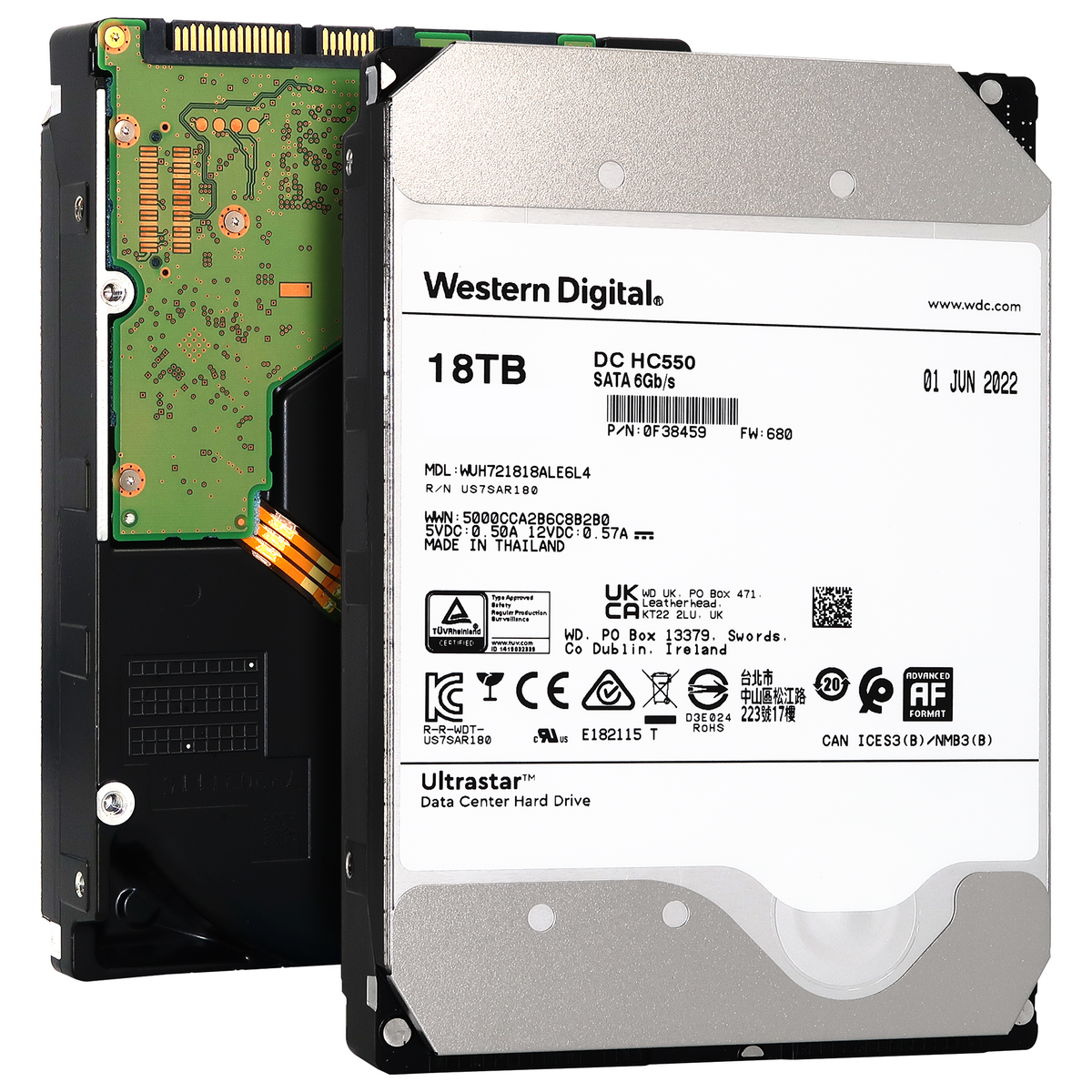 WD Ultrastar DC HC550 18TB SATA Enterprise HDD WUH721818ALE6L4