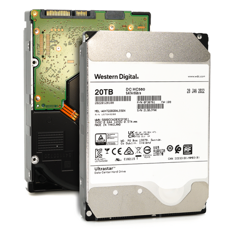 Western Digital Ultrastar HC560 WUH722020ALE604 0F38761 20TB 7.2K RPM Power Disable SATA 6Gb/s 512e 3.5in Hard Drive