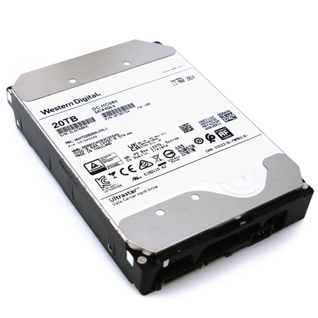 Western Digital Ultrastar DC HC560 WUH722020ALE6L1 20TB 7.2K RPM SATA 6Gb/s SED 3.5in Recertified Hard Drive - Flat View