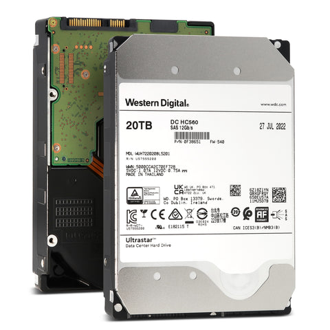 Western Digital Ultrastar DC HC560 WUH722020BL5201 0F38651 20TB 7.2K RPM SAS 12Gb/s 512e TCG-Enterprise 3.5in Hard Drive