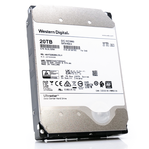 Western Digital Ultrastar DC HC560 WUH722020BLE6L4 0F38785 20TB 7.2K RPM SATA 6Gb/s 512e 3.5in Recertified Hard Drive main image