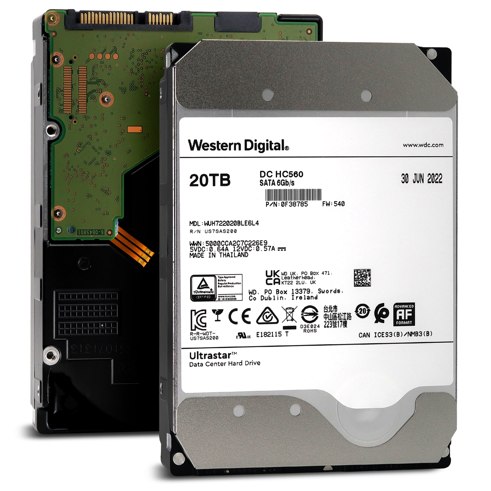 Western Digital DC HC560 WUH722020BLE6L4 20TB SATA 3.5" HDD — ServerPartDeals.com