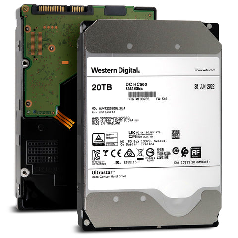 Western Digital Ultrastar DC HC560 WUH722020BLE6L4 0F38785 20TB 7.2K RPM SATA 6Gb/s 512e 3.5in Hard Drive