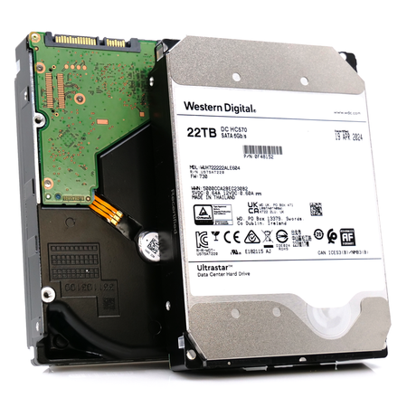 Western Digital Ultrastar HC570 WUH722222ALE604 0F48152 22TB 7.2K RPM SATA 6Gb/s 512e Power Disable 3.5in Refurbished HDD