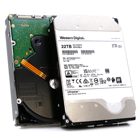 Western Digital Ultrastar DC HC570 WUH722222ALE6L4 0F48155 22TB 7.2K RPM SATA 6Gb/s 512e SE 3.5in Recertified Hard Drive main