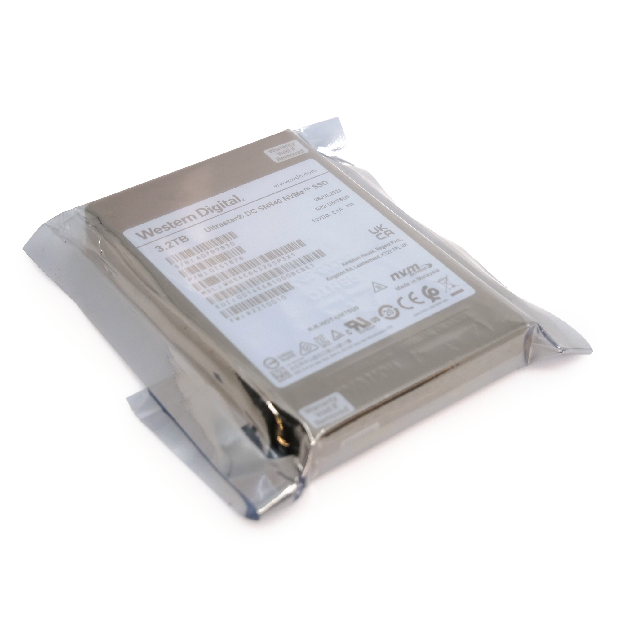 Western Digital Ultrastar DC SN840 WUS4C6432DSP3X1 0TS1876 3.2TB PCIe Gen 3.1 x4 4GB/s 3D TLC 3DWPD U.2 NVMe 2.5in Solid State Drive