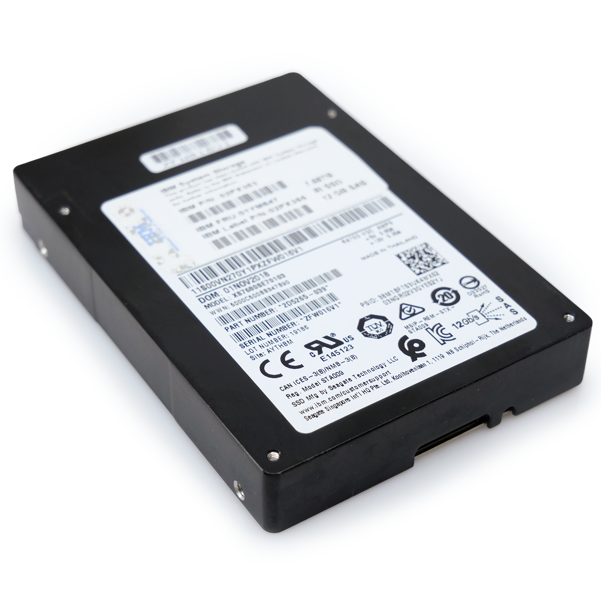 Seagate/IBM Nytro XS7680SE70103 7.68TB 1 DWPD SAS 12Gb/s 3d eTLC 2.5in Refurbished Enterprise SSD