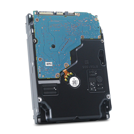 Toshiba MD08 MD08ACA16TR 16TB 7.2K RPM SATA 6Gb/s 512e 3.5" HDD, Back Angled View
