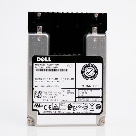 Kioxia Enterprise SSD PX05SVB384Y 3.84TB 3 DWPD SAS-3 12Gb/s MLC 2.5in Recertified Solid State Drive