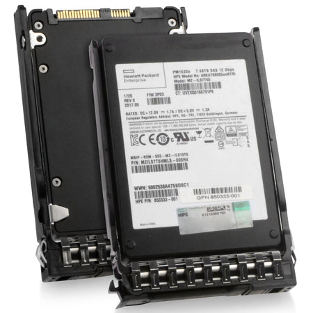 HP Generation 11 AREA7680S5xnNTRI 850333-001 7.68TB 1 DWPD SAS 12Gb/s 3D TLC 2.5in Refurbished SSD, combine view