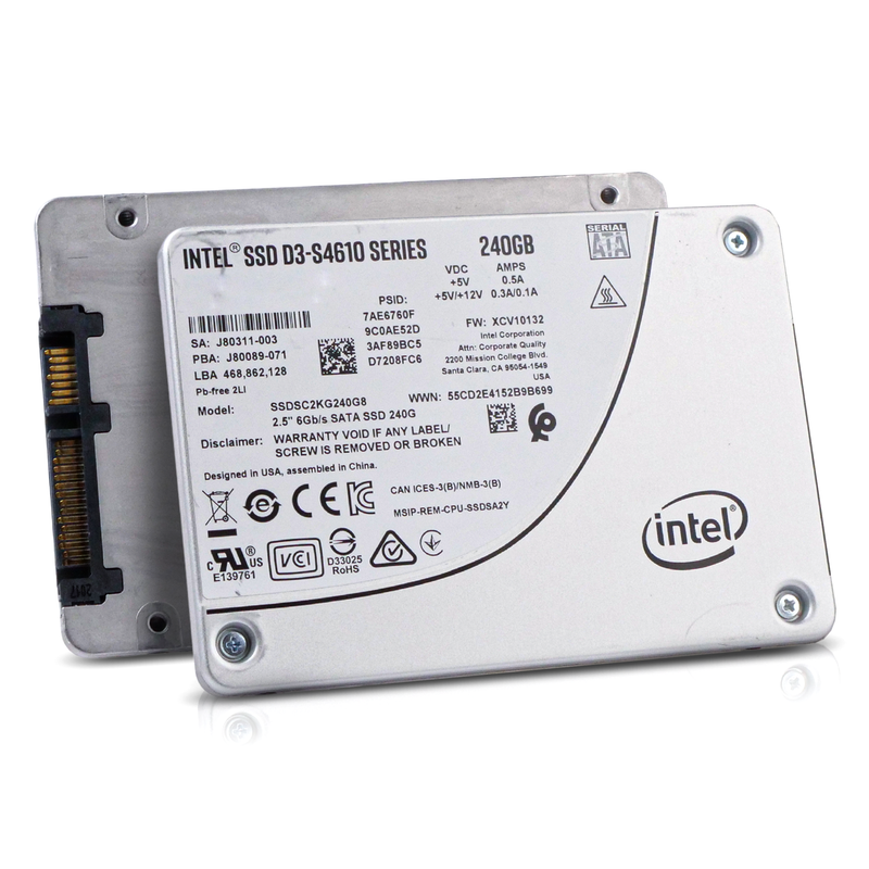 Intel D3-S4610 SSDSC2KG240G8 240GB 3 DWPD SATA 6Gb/s 3D TLC 2.5in Refurbished SSD