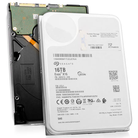 Seagate/IBM Exos X16 ST16000NM004G 16TB 7.2K RPM SAS 12Gb/s 4Kn 256MB 3.5in Refurbished HDD