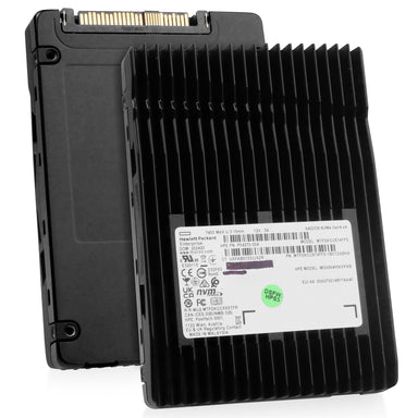 HP/Micron 7450 MAX MTFDKCC6T4TFS 6.4TB 3 DWPD PCIe Gen 4.0 x4 8GB/s 3D TLC U.3 NVMe 2.5in Solid State Drive, combine angled view