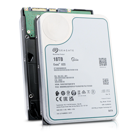Seagate Exos X20 ST18000NM003D 18TB 7.2K RPM SATA 6Gb/s 512e 256MB 3.5in Refurbished HDD