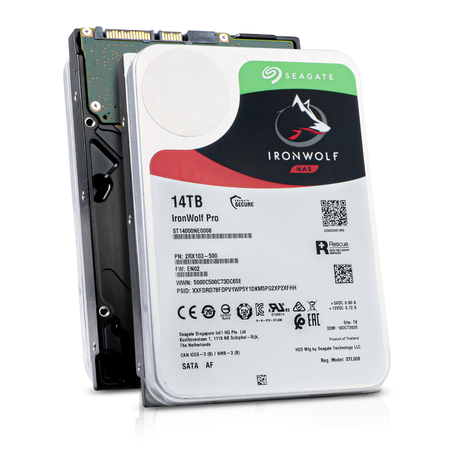 Seagate IronWolf Pro ST14000NE0008 14TB 7.2K RPM SATA 6Gb/s 512e 3.5in Refurbished HDD