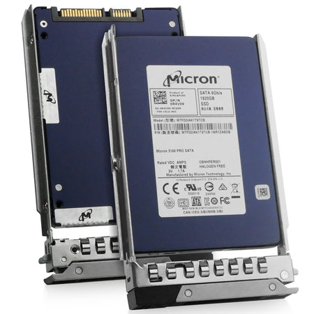 Dell G14 0R4V09 1.92TB SATA 6Gb/s 3D TLC 2.5in Solid State Drive, combine angled view