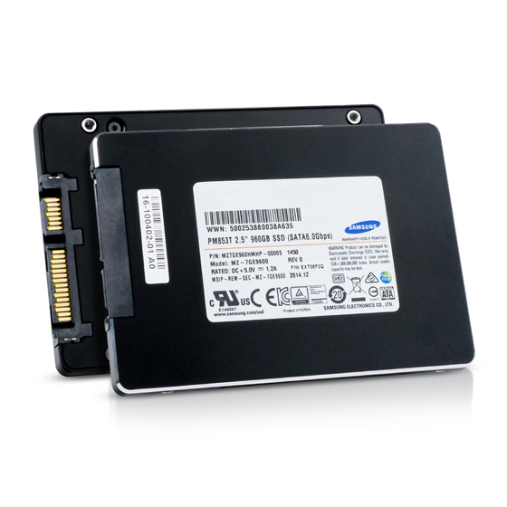 Samsung PM853T MZ7GE960HMHP 960GB 0.3 DWPD SATA 6Gb/s 3D TLC 2.5" Refurbished SSD