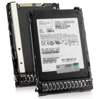 HP Generation 8 AREA7680S5xnNTRI 850333-001 7.68TB 1 DWPD SAS 12Gb/s 3D TLC 2.5in Refurbished SSD, combine view