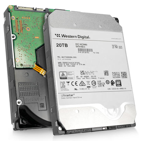 Western Digital Ultrastar DC HC560 WUH722020BLE601 0F38781 20TB 7.2K RPM SATA 6Gb/s 512e 3.5in Recertified Hard Drive