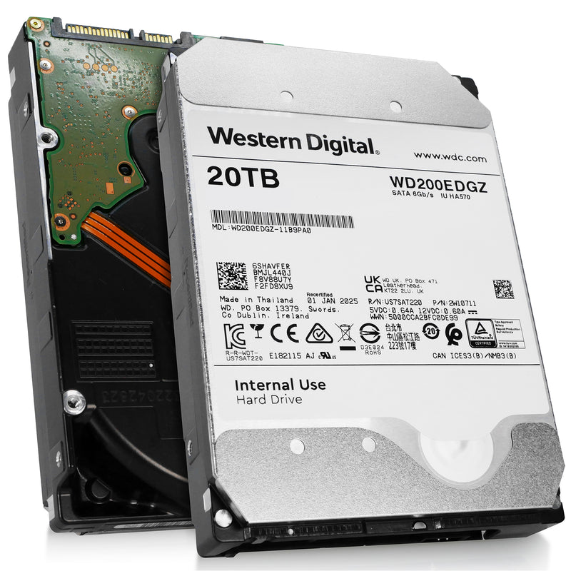 Western Digital WD200EDGZ 20TB 7.2K RPM SATA 6Gb/s 512e 3.5in Recertified Hard Drive