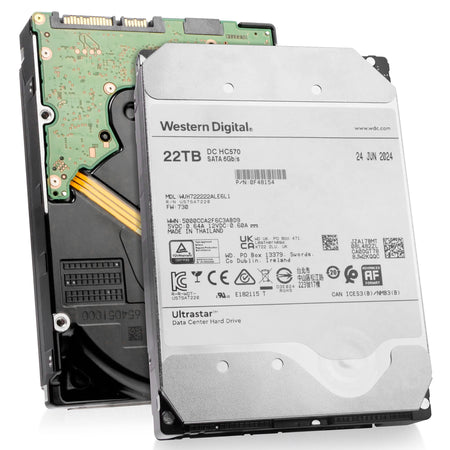 Western Digital Ultrastar DC HC570 WUH722222ALE6L1 0F48154 22TB 7.2K RPM SATA 6Gb/s 512e 3.5in Hard Drive